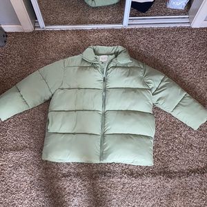 Light green puff jacket